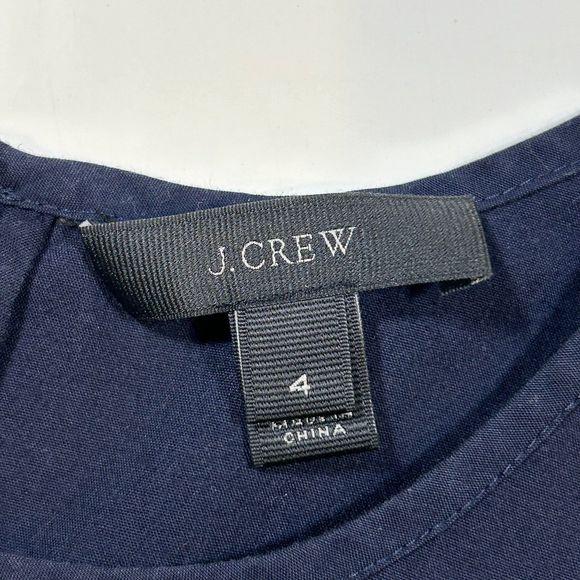 J Crew Short Sleeve Blouse Womens 4‎ Navy Blue - Picture 5 of 9